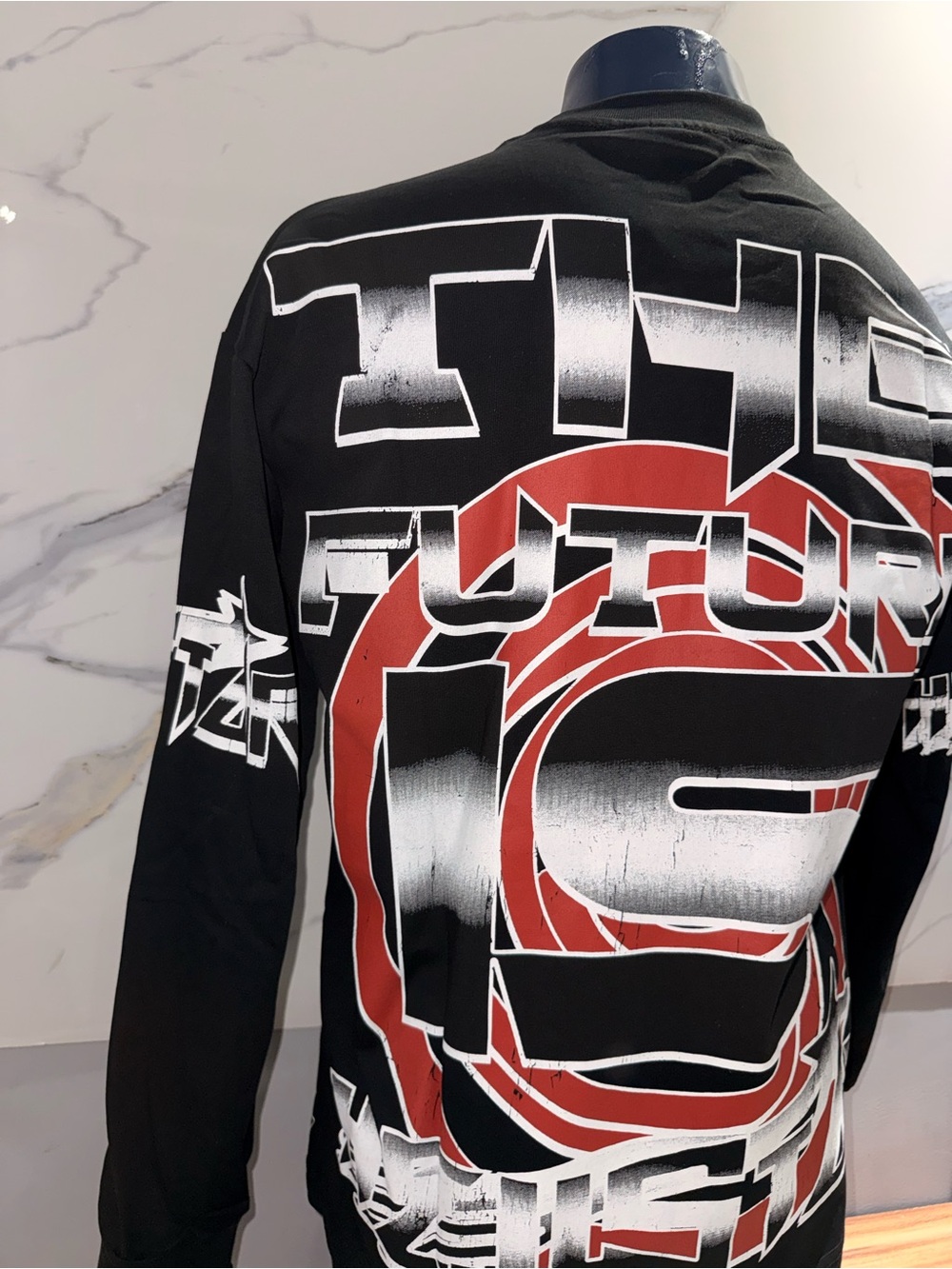 Hellstar Black Graphic Long Sleeve Tee with Blue Hair and Red Goggles - Picture 10 of 13